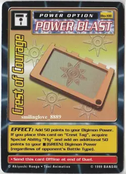 DIGIMON DIGI-BATTLE NON-FOIL RARE CARD - SERIES 2 - Bo-100 CREST OF COURAGE NM - Image 1