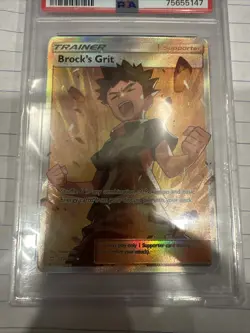 2019 Pokemon Sun & Moon Team Up Brock's Grit PSA 10 Gem Mint Trading Card - Image 2