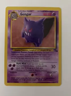 Pokemon Gengar Rare Card 20/62 Fossil Unlimited 1999 TCG Non-holo - Image 1