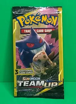 Pokemon SM TEAM UP Gengar Mimikyu Booster Pack 3 Card Mini Pack New Sealed - Image 1