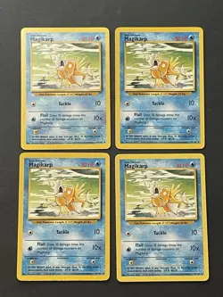 Magikarp 035/102 Base Set Pokemon Card Regular Uncommon LP Light Play x4 - Image 1