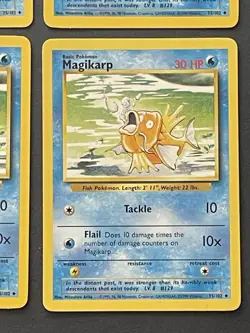 Magikarp 035/102 Base Set Pokemon Card Regular Uncommon LP Light Play x4 - Image 3