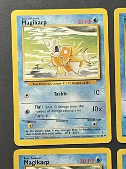 Magikarp 035/102 Base Set Pokemon Card Regular Uncommon LP Light Play x4 - Image 4