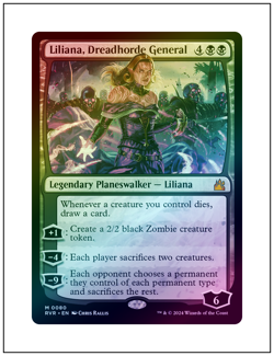 1x Liliana, Dreadhorde General, Foil, Magic the Gathering MTG NM - Image 1