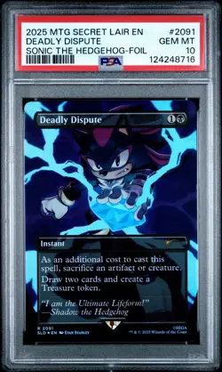 2025 MTG Secret Lair Sonic The Hedgehog Deadly Dispute Foil PSA 10 Gem Mint - Image 1