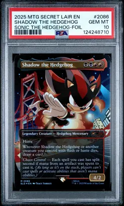 2025 MTG Secret Lair Sonic The Hedgehog Shadow The Hedgehog Foil PSA 10 Gem Mint - Image 1