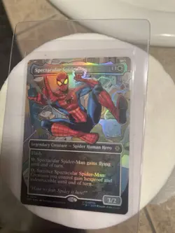 Prerelease MTG SPECTACULAR SPIDER-MAN 14 Very Rare STAMPED PROMO FULL ART FOIL B - Image 1