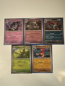 #2 Lot Of 5 White Flare Pokemon Rares, Holos, Reverse Holos, Pokeball Included - Image 1