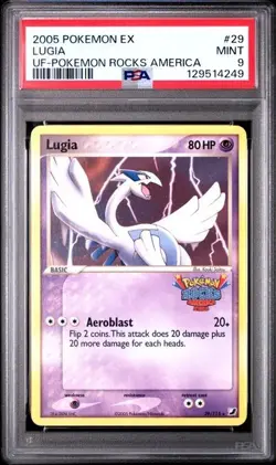 PSA 9 LUGIA 29 EX UNSEEN FORCES POKEMON ROCKS AMERICA MINT - Image 1