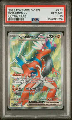 2023 Pokemon Svi EN-Scarlet & Violet Koraidon EX #231 Ultra Rare PSA 10 - Image 1