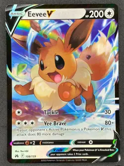 Pokemon Eevee V 108/159 CRZ Crown Zenith NM - Image 1