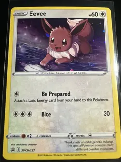 Eevee SWSH127 Sword & Shield Black Star Promo Cosmos Holo Pokemon TCG - LP - Image 1