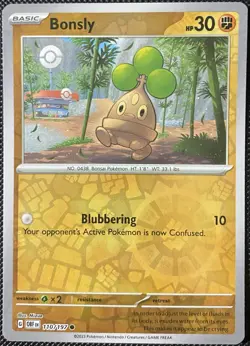 Bonsly 110/197 SV03: Obsidian Flames Reverse Holo - Pokemon Card - Image 1