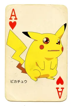 1998 Vintage Pikachu Ace of Hearts Pokemon Televi-kun Poker Playing Card - Image 2