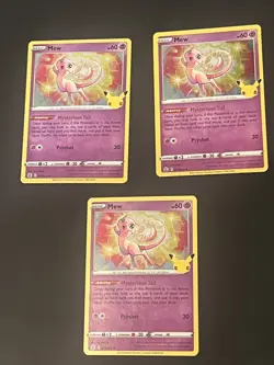 Mew 011/025 Celebration Pokemon TCG Card - Lot Of 3 - MP-NM - Image 1
