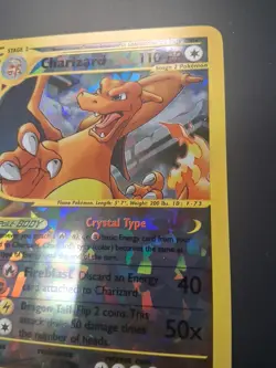 Pokemon Crystal Charizard Skyridge REVERSE HOLO Foil JUMBO TOPPER Card 9/12 NM - Image 5