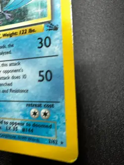 Pokemon TCG Articuno Card 2/62 Holo Unlimited Rare Fossil HP-MP - Image 3