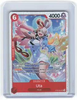 2025 One Piece Card Game Uta RED Shanks Super Rare Foil #ST21-001 NM - Image 1