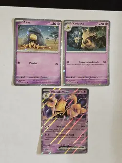 Abra & Kadabra & Alakazam EX Evolutions Cosmos HOLO 3 Card Set Pokemon 151 MINT - Image 1