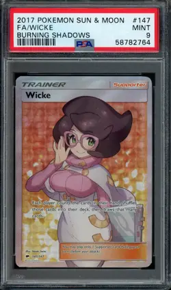 Pokemon Wicke Full Art 2017 Burning Shadows #147 PSA 9 Mint - Image 1