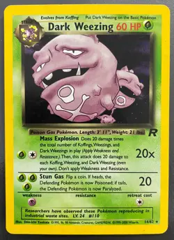 Dark Weezing 14/82 Holo Rare Team Rocket | MP | Pokemon Trading Card TCG - Image 1