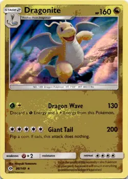 Dragonite 96/149 - Sun and Moon - NM Cosmos Holo - Pokemon TCG - Image 1