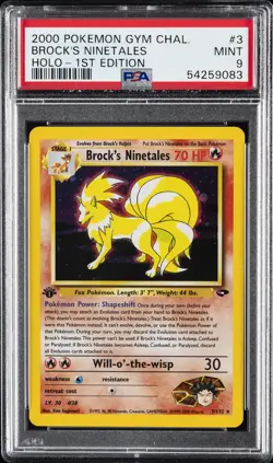2000 POKEMON GYM CHALLENGE HOLO-1ST EDITION #3 BROCK'S NINETALES PSA 9 - Image 1