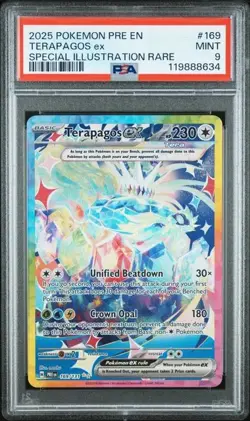 2025 POKEMON PRISMATIC EVOLUTIONS SPECIAL ILLUSTRATION RARE TERAPAGOS EX PSA 9 - Image 1
