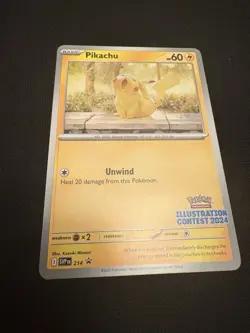 Pokemon TCG Pikachu Promo #214 Scarlet & Violet Illustration Contest 2024 NM - Image 4