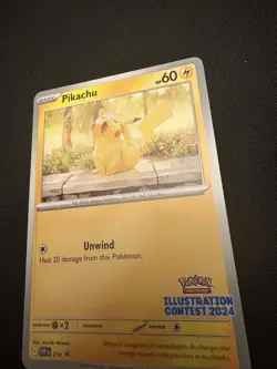 Pokemon TCG Pikachu Promo #214 Scarlet & Violet Illustration Contest 2024 NM - Image 5