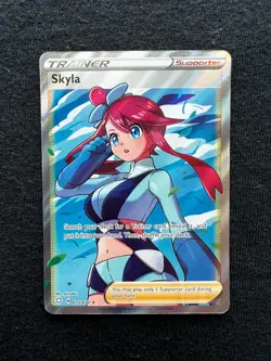 Pokemon Skyla 072/072 Shining Fates Ultra Rare Full Art Holo Card Foil - Image 1