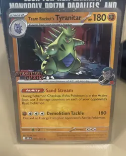 Pokemon TCG - Team Rocket's Tyranitar Stamped Promo 096/182 Destined Rivals - Image 1