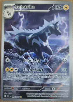 2025 Pokemon Zebstrika 115/086 White Flare Illustration Rare Holo NM - Image 1