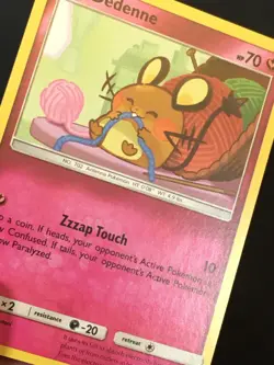 Pokemon TCG Dedenne 142/214 Sun Moon Lost Thunder Uncommon Regular LP - Image 2