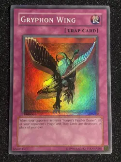Yugioh Gryphon Wing SDP-050 1st Edition Foil Shift Misprint - Image 1