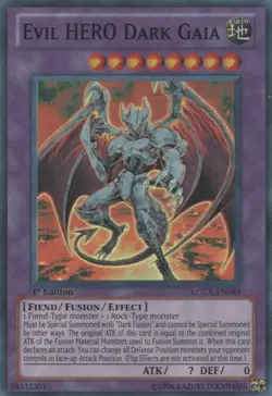 Yugioh! LP Evil HERO Dark Gaia - LCGX-EN069 - Super Rare - Unlimited Edition Lig - Image 1