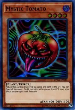 Yugioh! LP Mystic Tomato - DASA-EN046 - Super Rare - Unlimited Lightly Played, E - Image 1