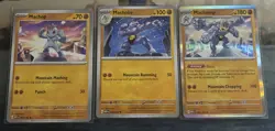 Pokemon 3 Cards Machop Machoke & Machamp Scarlet &Violet [MEW] 151 - Image 1
