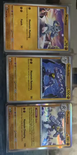 Pokemon 3 Cards Machop Machoke & Machamp Scarlet &Violet [MEW] 151 - Image 2