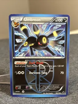 2013 Umbreon 64/116 Team Plasma Pokemon Card! (Good Condition) Non-Holo! - Image 1