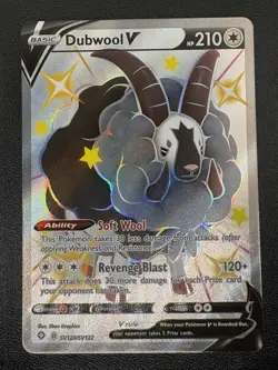 Dubwool V SV120/SV122 Shining Fates Shiny Vault Full Art Card Pokemon TCG NM - Image 1