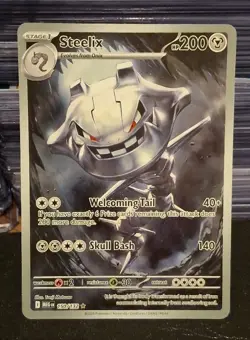 Steelix 150/132 Me01: Mega Evolution Holo Illustration Rare + Free Bonus Cards - Image 1