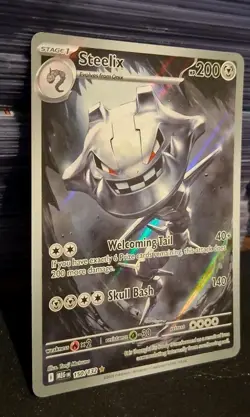 Steelix 150/132 Me01: Mega Evolution Holo Illustration Rare + Free Bonus Cards - Image 2