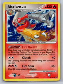 Blaziken 3/127 Holo Rare Platinum Pokemon TCG LP - Image 1