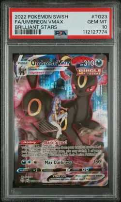 2022 Pokemon Sword & Shield Brilliant Stars #TG23 Umbreon Vmax PSA 10 - Image 1