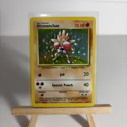 Pokemon TCG Hitmonchan Base Set 7/102 Holo Unlimited Holo Rare NM - Image 1