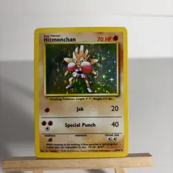 Pokemon TCG Hitmonchan Base Set 7/102 Holo Unlimited Holo Rare NM - Image 3