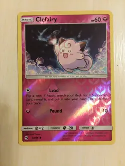 Pokemon - Hidden Fates - Clefairy 39/68 NM REVERSE HOLO - Image 1