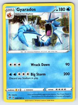Gyarados 040/192 2020 SWSH Rebel Clash Pokemon Card TCG Holo Rare - Nm - Image 1