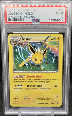 PSA 9 Jolteon 26/98 XY Ancient Origins HOLO RARE Pokemon Card - Low Pop* (36) - Image 1